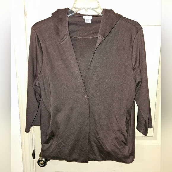 #342 Jaclyn Smith Collection - Brown Button up Hoodie, Sze. XL - Picture 3 of 4